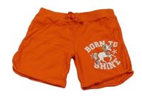 Oranžové bavlnené kraťasy s jednorožcom