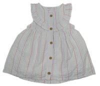 Bílo-barevné pruhované krepové šaty F&F