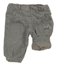 Šedé podšité manšestrové kalhoty s medvídkem Pú C&A