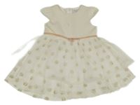 Bielo-zlaté šaty s tylovou sukní Visara