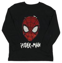 Černé triko se Spider-manem z flitrů Next
