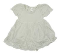 Bílé madeirové šaty H&M