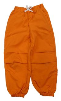 Oranžové šušťákové ľahké cuff nohavice