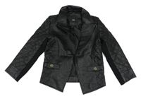 Černý koženkový prošívaný cardigan River Island