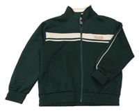Tmavozeleno-smetanová propínací mikina Stranger Things