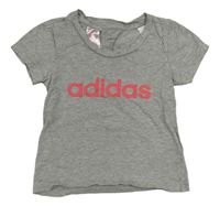 Šedé melírované crop tričko Adidas