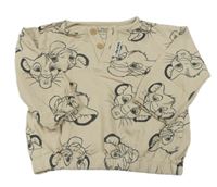 Béžová rebrovaná oversize mikina Simbou Disney
