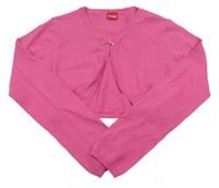 Tmavorůžové propínací svetrové bolérko s mašličkou manguun