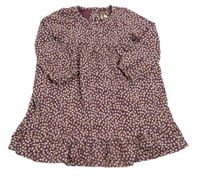 Mahagónovoé šaty s lístečky TCM