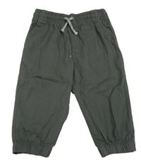 Tmavosivé cuff plátenné nohavice H&M