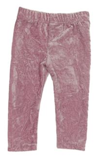 Ružové lesklé zamatové legíny PEP&CO