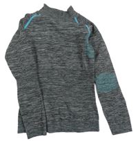 Šedo-černé melírované thermo triko 