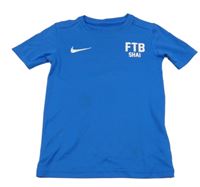 Cobaltově modré funkční fotbalové tričko s s logem a nápisy Nike