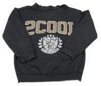 Čiernošedá mikina s nápisom a erbem Tu