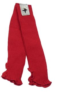 Nové - červené žebrované pletené návleky 
