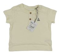 Nové - smetanové melírované tričko s lodičkou Tu