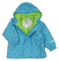 Modrá nepromokavá jarná bunda s hviezdičkami a kapucňou impidimpi