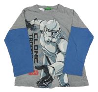 Šedo-modré melírované triko se Star Wars TV MANIA