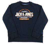 Tmavomodrá tepláková mikina s logom JACK&JONES