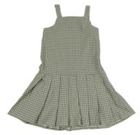 Čierno-bielo-zelené kockované šaty PRIMARK