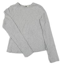 Světlešedé melírované triko s kamínky H&M