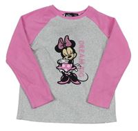 Světlerůžovo-růžová fleecová pyžamová mikina s Minnie Primark