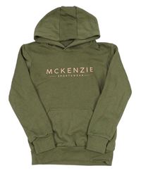 Khaki mikina s nápisom a kapucňou McKenzie