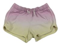 Růžovo-žluté ombré teplákové kraťasy M&S