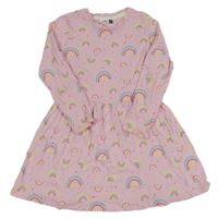 Ružové bodkovaná é bavlnené šaty s duhami zn. Pep&Co