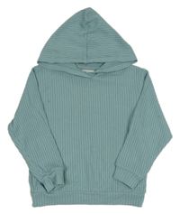 Zelená rebrovaná úpletová mikina s kapucňou H&M