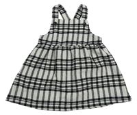 Svetlošedá -čierne kockované vlnené na traké šaty F&F