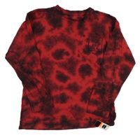 Nové - Červeno-čierne batikované tričko s nápisom Dunnes