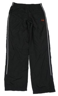 Černé šusťákové podšité kalhoty s logem Puma
