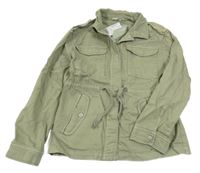 Nové - Zelenošedá riflová košilová bunda H&M