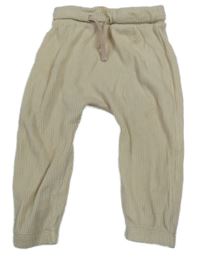 Béžové rebrované tepláky