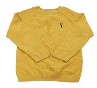 Okrový sveter s výšivkou Next