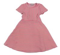 Neónově ružovo-biele pruhované šaty Matalan