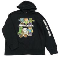 Čierna mikina s Minecraft a kapucňou