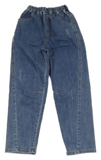 Modré jogger rifle s vyšúchaním