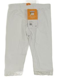 Nové - Biele capri legíny s čipkou Pusblu