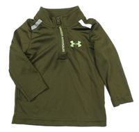 Khaki sportovní funkční mikina s logem Under Armour