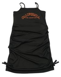 Čierne elastické šaty s nápisom Shein