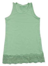 Zelený top s čipkou A Punto