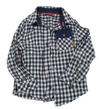 Tmavomodro-bílo-červená kostkovaná košile Sergent Major