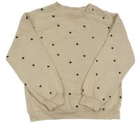 Svetlohnedá mikina so srdiečkami H&M
