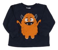 Tmavomodrá fleecová mikina s príšerkou Infinity Kids