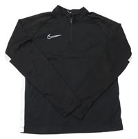 Černo-bílá sportovní funkční mikina s logem Nike