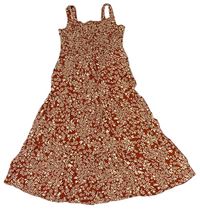 Hnedo-béžové kvetované ľahké šaty George