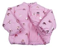 Růžová šusťáková zimní bunda s Minnie Disney