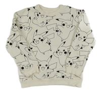Bielo-čierne vzorované tričko s Pikachu H&M